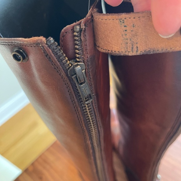 Frye cognac Melissa Button Back zip riding boot 6.5 - Picture 5 of 13